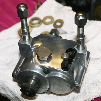 Gearbox with mounting bolts